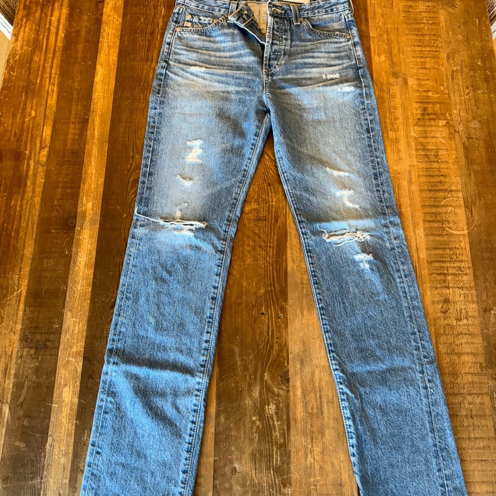 Distressed Blue Jeans